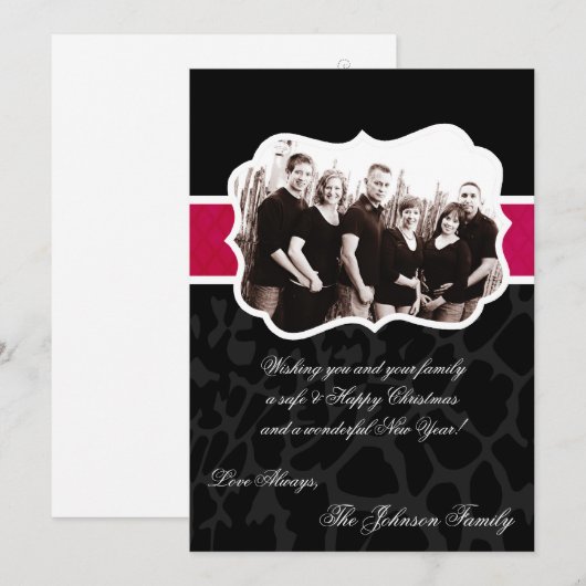 5x7 Kerstmis XMAS Happy Holiday PHOTO Card Feestdagenkaart (Voorkant / Achterkant)