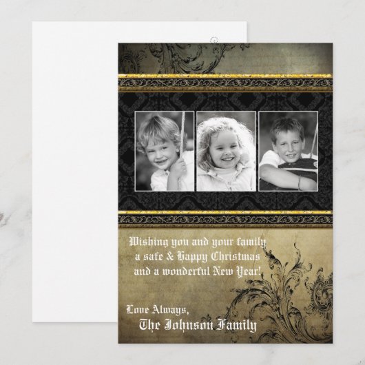 5x7 Kerstmis XMAS Happy Holiday PHOTO Card Feestdagenkaart (Voorkant / Achterkant)