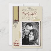 5x7 Kerstmis XMAS Happy Holiday PHOTO Card Feestdagenkaart (Voorkant)