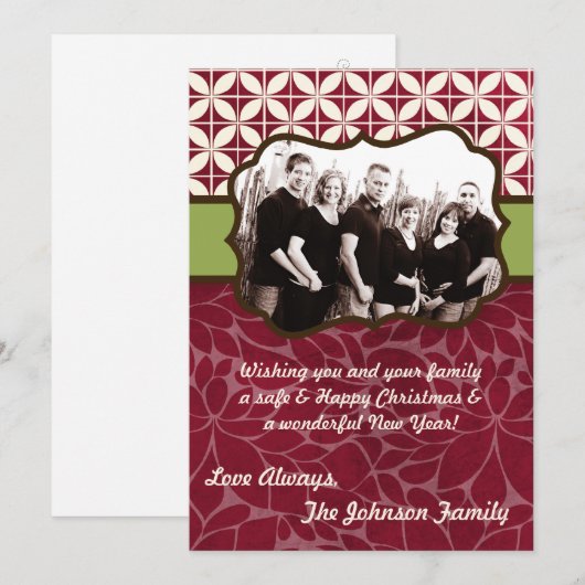 5x7 Kerstmis XMAS Happy Holiday PHOTO Card Feestdagenkaart (Voorkant / Achterkant)