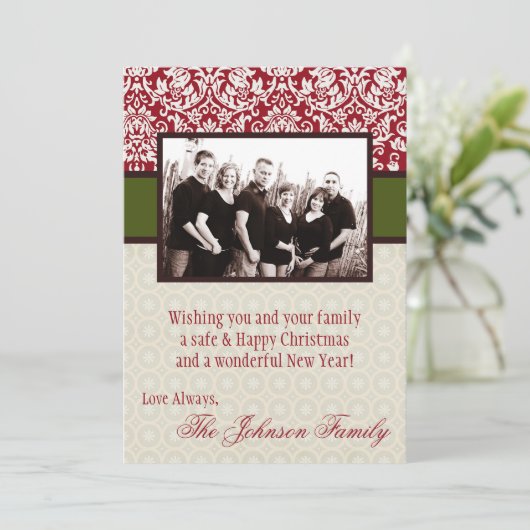 5x7 Kerstmis XMAS Happy Holiday PHOTO Card Feestdagenkaart (Staand voorkant)