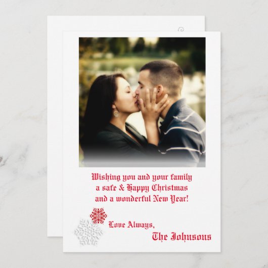 5x7 Kerstmis XMAS Happy Holiday PHOTO Card Feestdagenkaart (Voorkant / Achterkant)