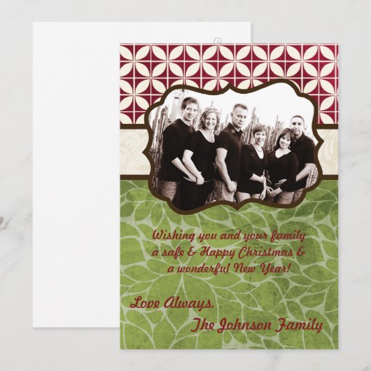 5x7 Kerstmis XMAS Happy Holiday PHOTO Card Feestdagenkaart (Voorkant / Achterkant)