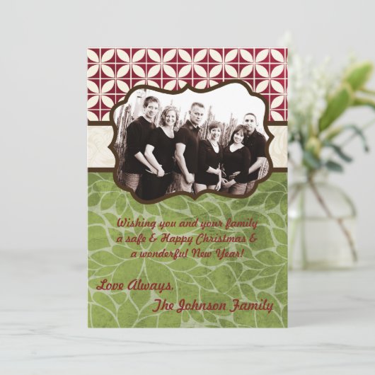 5x7 Kerstmis XMAS Happy Holiday PHOTO Card Feestdagenkaart (Staand voorkant)