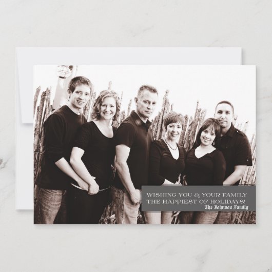 5x7 Kerstmis XMAS Happy Holiday PHOTO Card Feestdagenkaart (Voorkant)