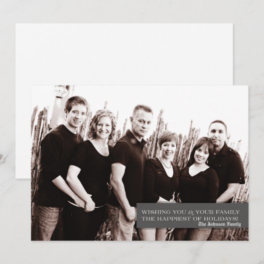 5x7 Kerstmis XMAS Happy Holiday PHOTO Card Feestdagenkaart (Voorkant / Achterkant)