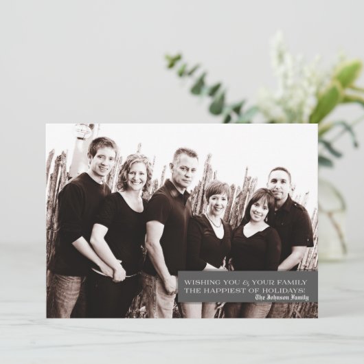 5x7 Kerstmis XMAS Happy Holiday PHOTO Card Feestdagenkaart (Staand voorkant)