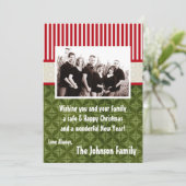 5x7 Kerstmis XMAS Happy Holiday PHOTO Card Feestdagenkaart (Staand voorkant)