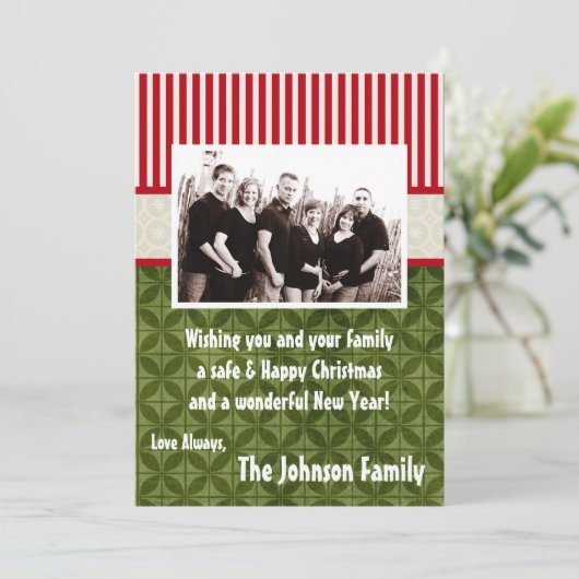5x7 Kerstmis XMAS Happy Holiday PHOTO Card Feestdagenkaart (Staand voorkant)