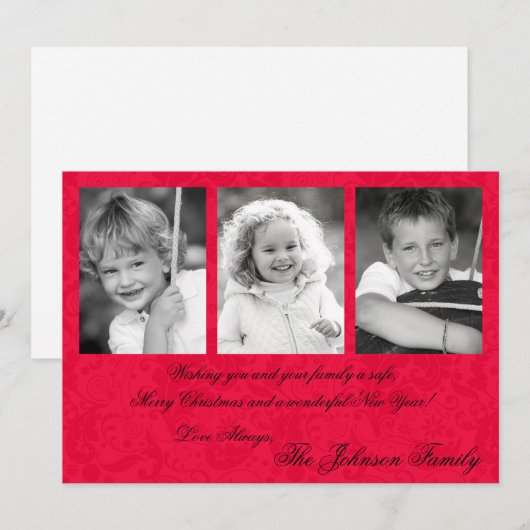 5x7 Kerstmis XMAS Happy Holiday PHOTO Card Feestdagenkaart (Voorkant / Achterkant)