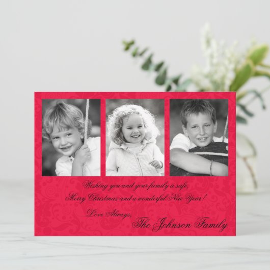 5x7 Kerstmis XMAS Happy Holiday PHOTO Card Feestdagenkaart (Staand voorkant)