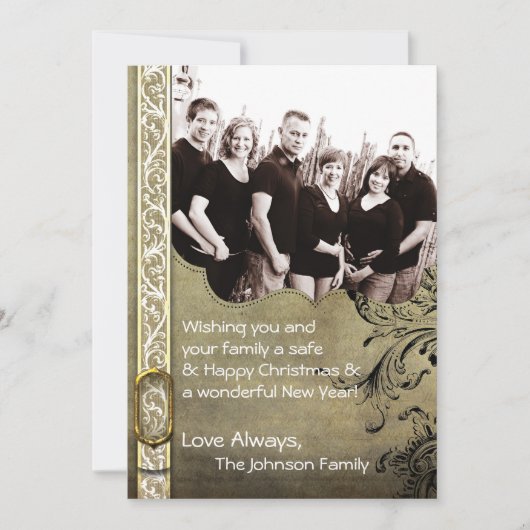 5x7 Kerstmis XMAS Happy Holiday PHOTO Card Feestdagenkaart (Voorkant)