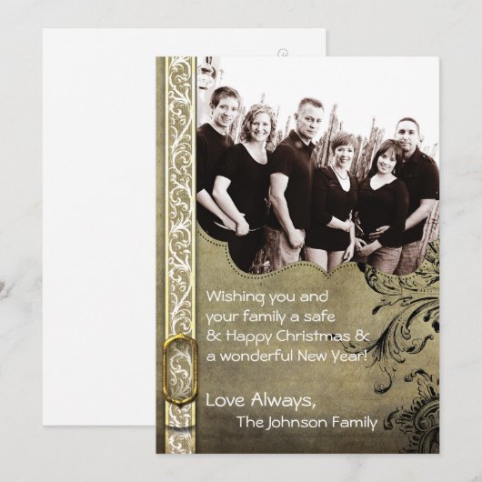 5x7 Kerstmis XMAS Happy Holiday PHOTO Card Feestdagenkaart (Voorkant / Achterkant)