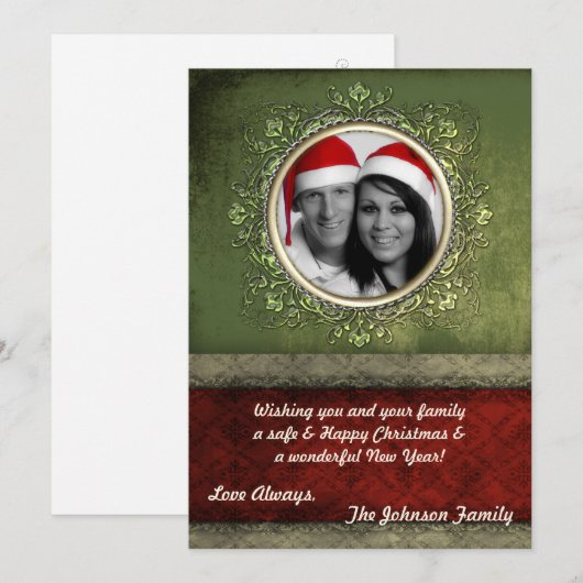 5x7 Kerstmis XMAS Happy Holiday PHOTO Card Feestdagenkaart (Voorkant / Achterkant)
