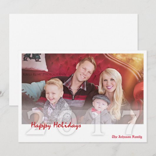 5x7 Kerstmis XMAS Happy Holiday PHOTO Card Feestdagenkaart (Voorkant / Achterkant)