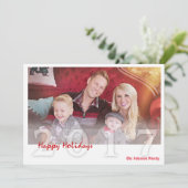 5x7 Kerstmis XMAS Happy Holiday PHOTO Card Feestdagenkaart (Staand voorkant)