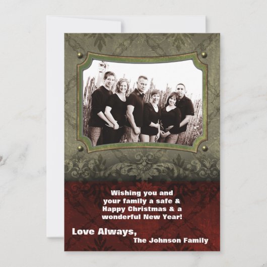 5x7 Kerstmis XMAS Happy Holiday PHOTO Card Feestdagenkaart (Voorkant)