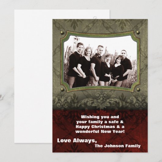 5x7 Kerstmis XMAS Happy Holiday PHOTO Card Feestdagenkaart (Voorkant / Achterkant)