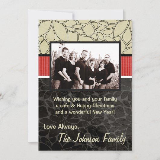 5x7 Kerstmis XMAS Happy Holiday PHOTO Card Feestdagenkaart (Voorkant)