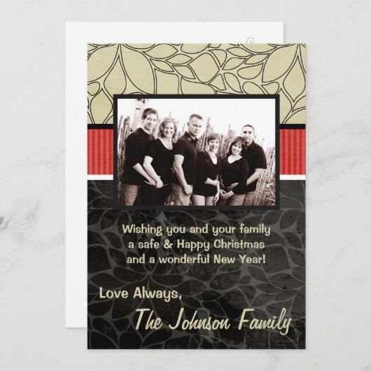 5x7 Kerstmis XMAS Happy Holiday PHOTO Card Feestdagenkaart (Voorkant / Achterkant)