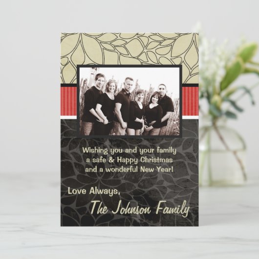 5x7 Kerstmis XMAS Happy Holiday PHOTO Card Feestdagenkaart (Staand voorkant)