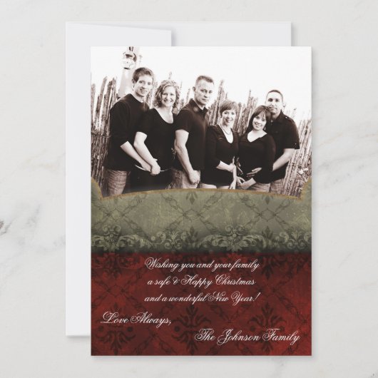 5x7 Kerstmis XMAS Happy Holiday PHOTO Card Feestdagenkaart (Voorkant)