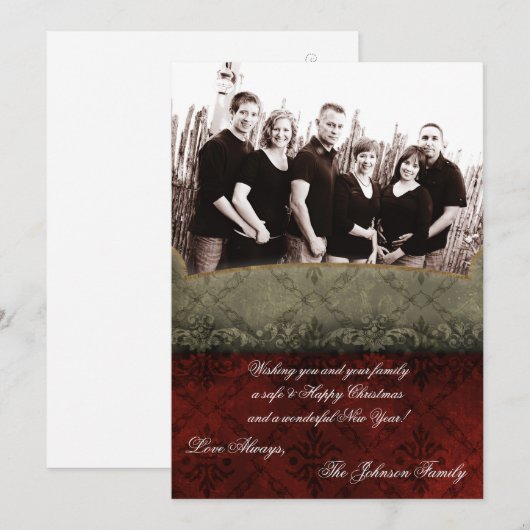 5x7 Kerstmis XMAS Happy Holiday PHOTO Card Feestdagenkaart (Voorkant / Achterkant)