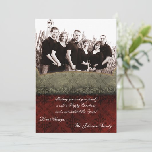 5x7 Kerstmis XMAS Happy Holiday PHOTO Card Feestdagenkaart (Staand voorkant)