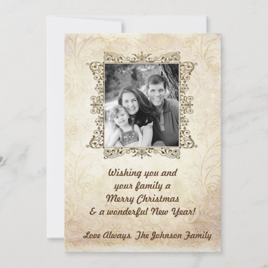 5x7 Kerstmis XMAS Happy Holiday PHOTO Card Feestdagenkaart (Voorkant)