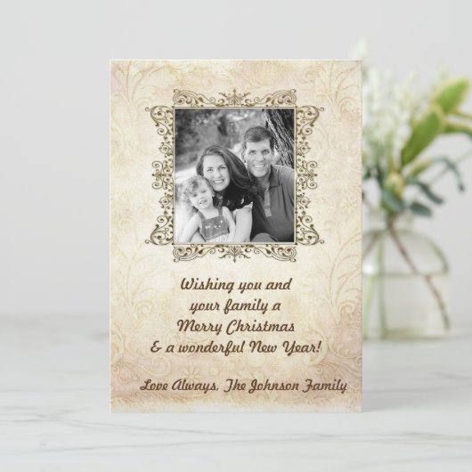 5x7 Kerstmis XMAS Happy Holiday PHOTO Card Feestdagenkaart (Staand voorkant)