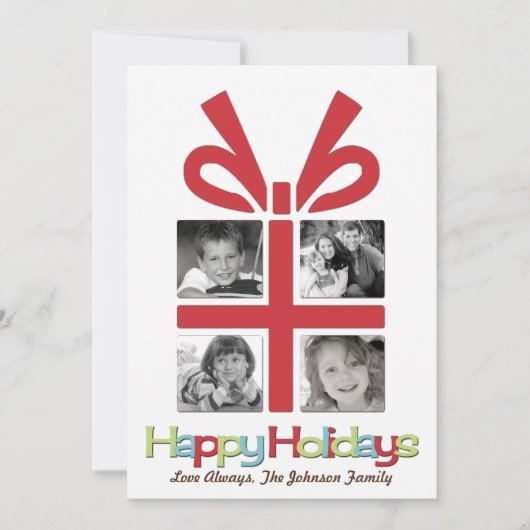 5x7 Kerstmis XMAS Happy Holiday PHOTO Card Feestdagenkaart (Voorkant)