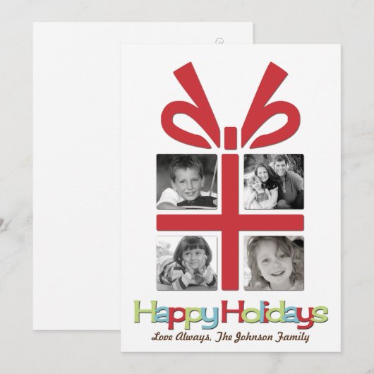 5x7 Kerstmis XMAS Happy Holiday PHOTO Card Feestdagenkaart (Voorkant / Achterkant)
