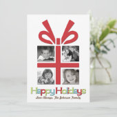 5x7 Kerstmis XMAS Happy Holiday PHOTO Card Feestdagenkaart (Staand voorkant)
