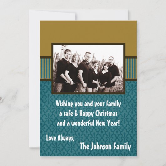 5x7 Kerstmis XMAS Happy Holiday PHOTO Card Feestdagenkaart (Voorkant)