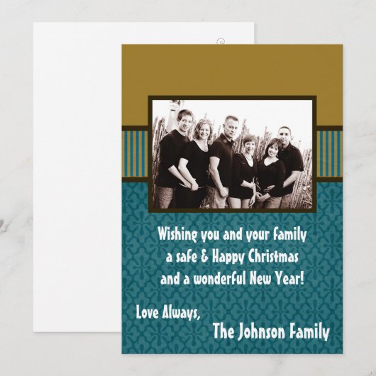 5x7 Kerstmis XMAS Happy Holiday PHOTO Card Feestdagenkaart (Voorkant / Achterkant)