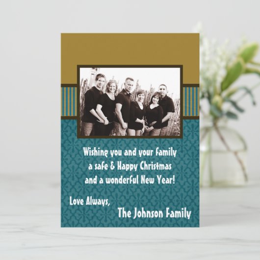 5x7 Kerstmis XMAS Happy Holiday PHOTO Card Feestdagenkaart (Staand voorkant)