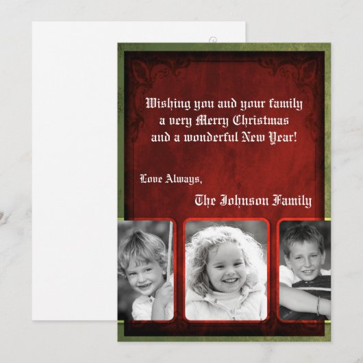 5x7 Kerstmis XMAS Happy Holiday PHOTO Card Feestdagenkaart (Voorkant / Achterkant)