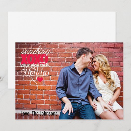 5x7 Kerstmis XMAS Happy Holiday PHOTO Card Feestdagenkaart (Voorkant / Achterkant)