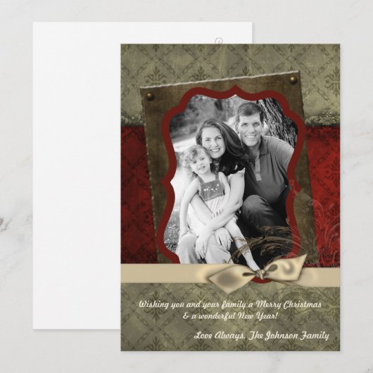 5x7 Kerstmis XMAS Happy Holiday PHOTO Card Feestdagenkaart (Voorkant / Achterkant)