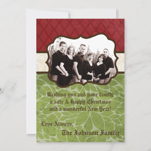 5x7 Kerstmis XMAS Happy Holiday PHOTO Card Feestdagenkaart (Voorkant)
