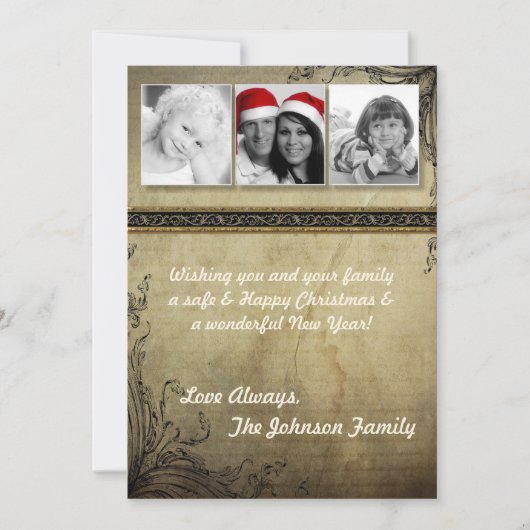5x7 Kerstmis XMAS Happy Holiday PHOTO Card Feestdagenkaart (Voorkant)
