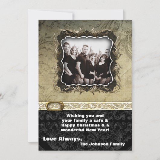 5x7 Kerstmis XMAS Happy Holiday PHOTO Card Feestdagenkaart (Voorkant)