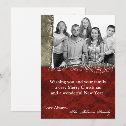 5x7 Kerstmis XMAS Happy Holiday PHOTO Card Feestdagenkaart (Voorkant / Achterkant)