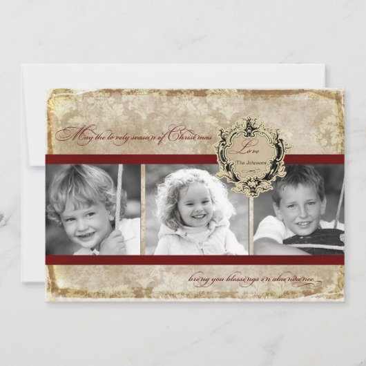 5x7 Kerstmis XMAS Happy Holiday PHOTO Card Feestdagenkaart (Voorkant)