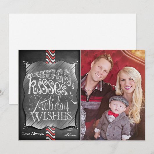 5x7 Kerstmis XMAS Krijtbord Leraar FOTOKAART Feestdagenkaart (Voorkant / Achterkant)