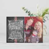 5x7 Kerstmis XMAS Krijtbord Leraar FOTOKAART Feestdagenkaart (Staand voorkant)