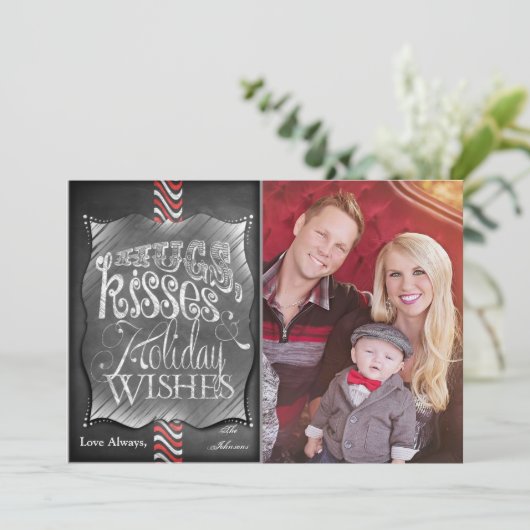 5x7 Kerstmis XMAS Krijtbord Leraar FOTOKAART Feestdagenkaart (Staand voorkant)