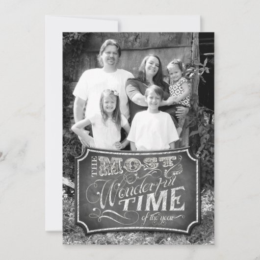 5x7 Kerstmis XMAS Krijtbord Leraar FOTOKAART Feestdagenkaart (Voorkant)