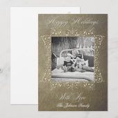 5x7 Kerstmis XMAS Oude Papier FOTOkaart Feestdagenkaart (Voorkant / Achterkant)