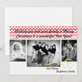 5x7 Kerstmis XMAS Rode Chevron Ombre FOTOKAART Feestdagenkaart (Voorkant / Achterkant)